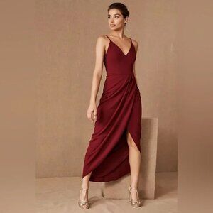 BHLDN Caron Dress Bridesmaid in Burgundy Sz 4